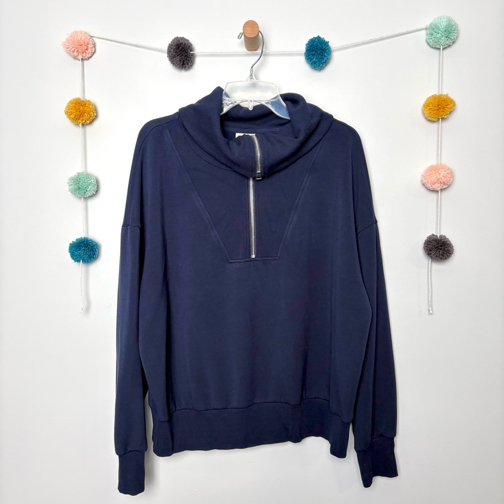 Catherine Half-Zip Sweater Pullover in Navy - Picture 2 of 10